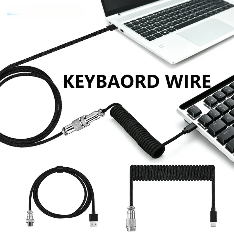 Type C Detachable Cable Coiled Keyboard - Type C Mechanisch Toetsenbord Opgerolde Kabel