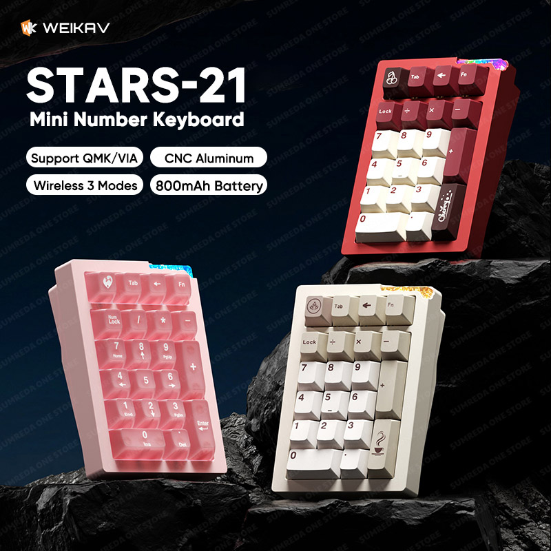 Mechanical Numpad Hot Swap Rgb Wireless - Weikav Stars21 Numpad Kits Draadloos mechanisch
