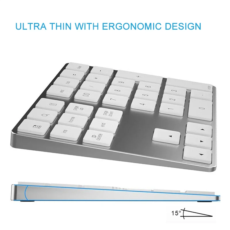 Mini Ultra Thin Bluetooth-numm - Bluetooth Numeric Keypad Aluminum Slim recensie en prijs