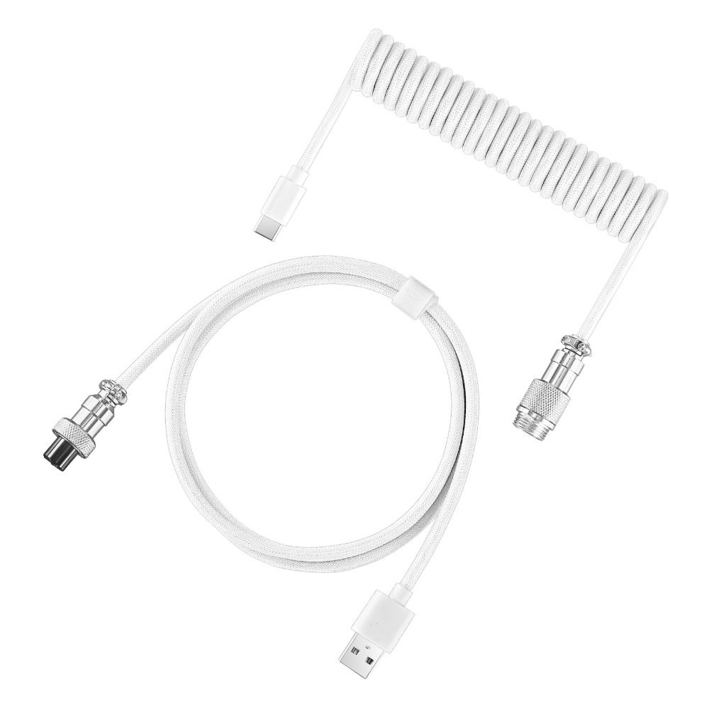 USB-poort een mechanisch toets - Type C Detachable Cable Coiled Keyboard recensie en prijs