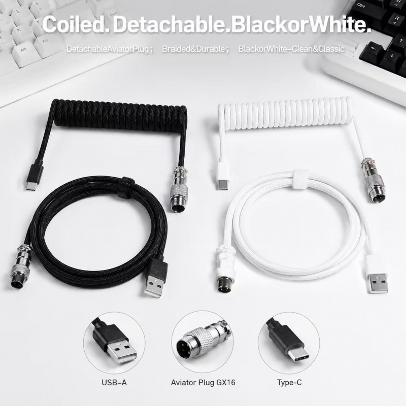 59 inch Type-C opgerolde mecha - Type C Detachable Cable Coiled Keyboard recensie en prijs