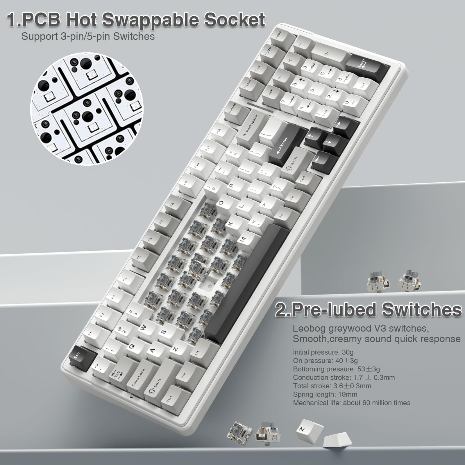 AULA F99 Pro Stille Draadloze  - Mechanical Numpad Hot Swap Rgb Wireless recensie en prijs